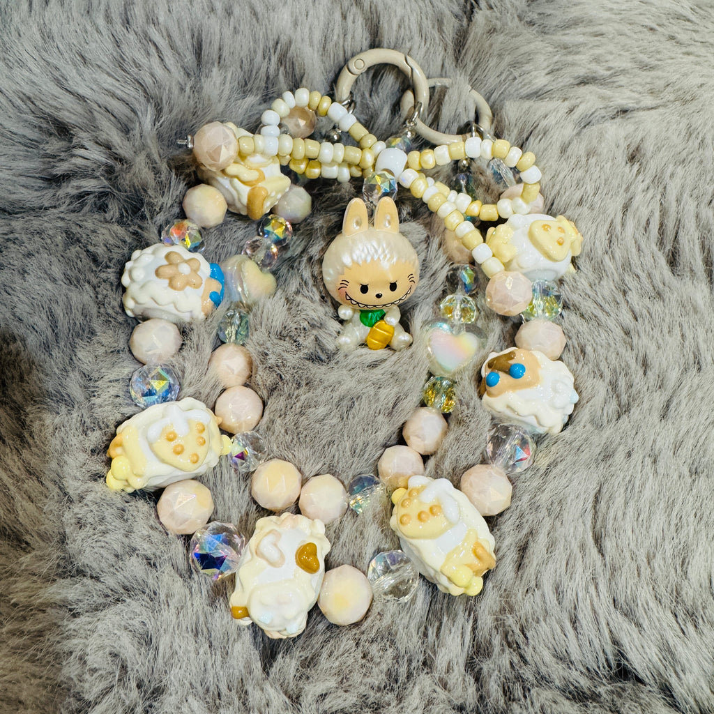 POP BEAN LABUBU LUCKY Cream Chain