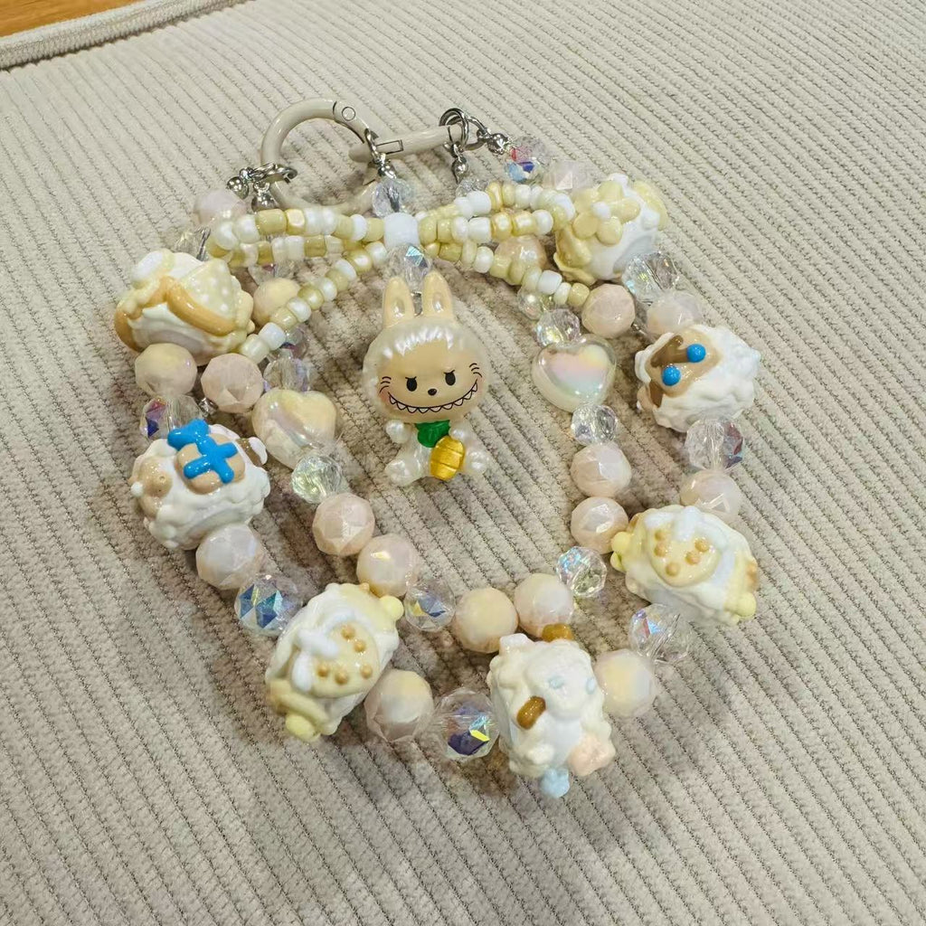 POP BEAN LABUBU LUCKY Cream Chain